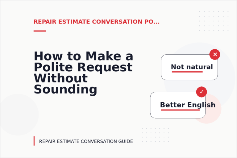 How to Make a Polite Request Without Sounding Demanding in Repair Estimate Conversation English How to Make a Polite Request Without Sounding Demanding in Repair Estimate Conversation English