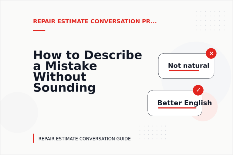 How to Describe a Mistake Without Sounding Rude in Repair Estimate Conversation English