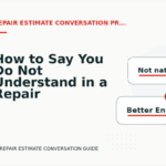 How to Say You Do Not Understand in a Repair Estimate Conversation