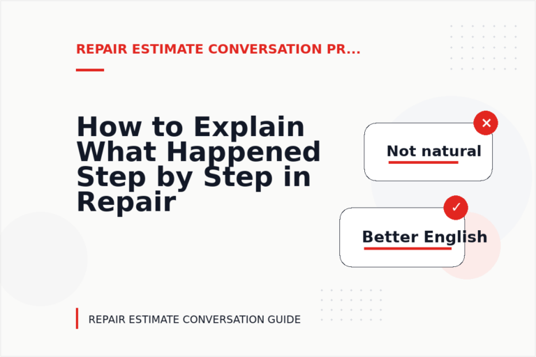 How to Explain What Happened Step by Step in Repair Estimate Conversation English