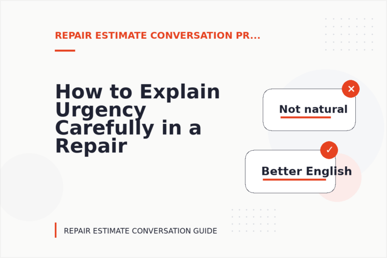 How to Explain Urgency Carefully in a Repair Estimate Conversation