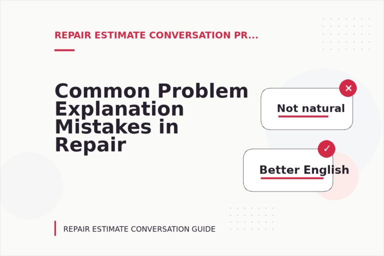 Common Problem Explanation Mistakes in Repair Estimate Conversation English Common Problem Explanation Mistakes in Repair Estimate Conversation English