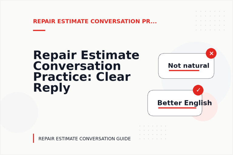 Repair Estimate Conversation Practice: Clear Reply Patterns Repair Estimate Conversation Practice: Clear Reply Patterns