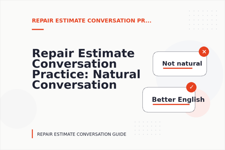 Repair Estimate Conversation Practice: Natural Conversation Lines Repair Estimate Conversation Practice: Natural Conversation Lines