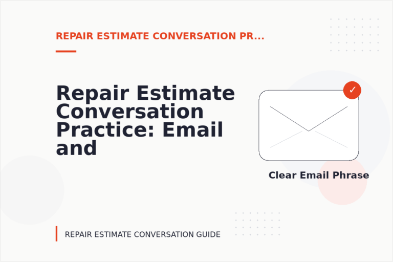 Repair Estimate Conversation Practice: Email and Message Examples Repair Estimate Conversation Practice: Email and Message Examples