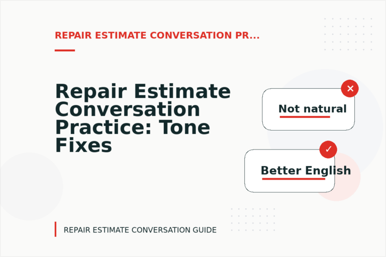 Repair Estimate Conversation Practice: Tone Fixes for Real Situations Repair Estimate Conversation Practice: Tone Fixes for Real Situations